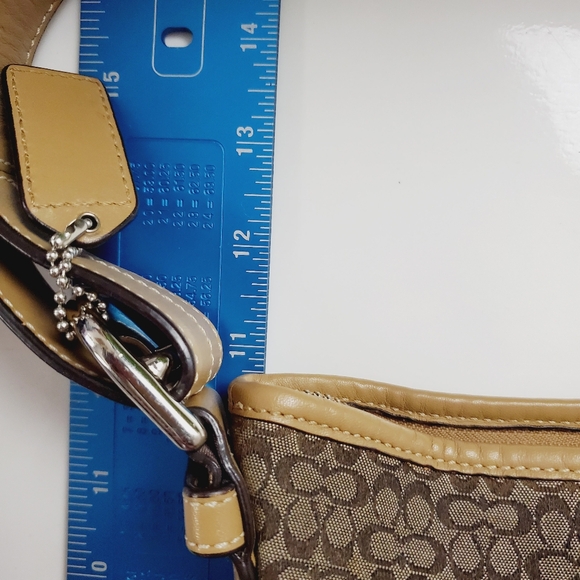 COACH East-West Jacquard Signature Suede Shoulder Bag Hobo Purse F11395 Handbag - Picture 16 of 16